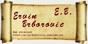 Ervin Brborović vizit kartica
